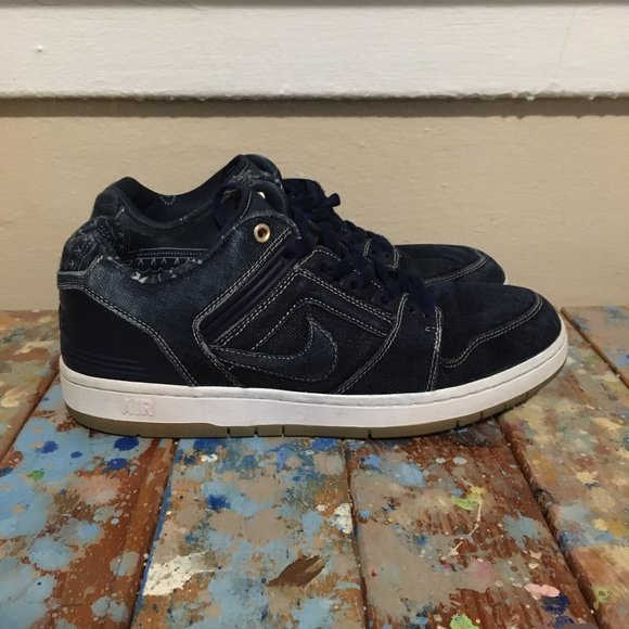 NIKE SB AIR FORCE 2 SIZE 9 EAST VS WEST NAVY DENIM - Picture 5 of 7